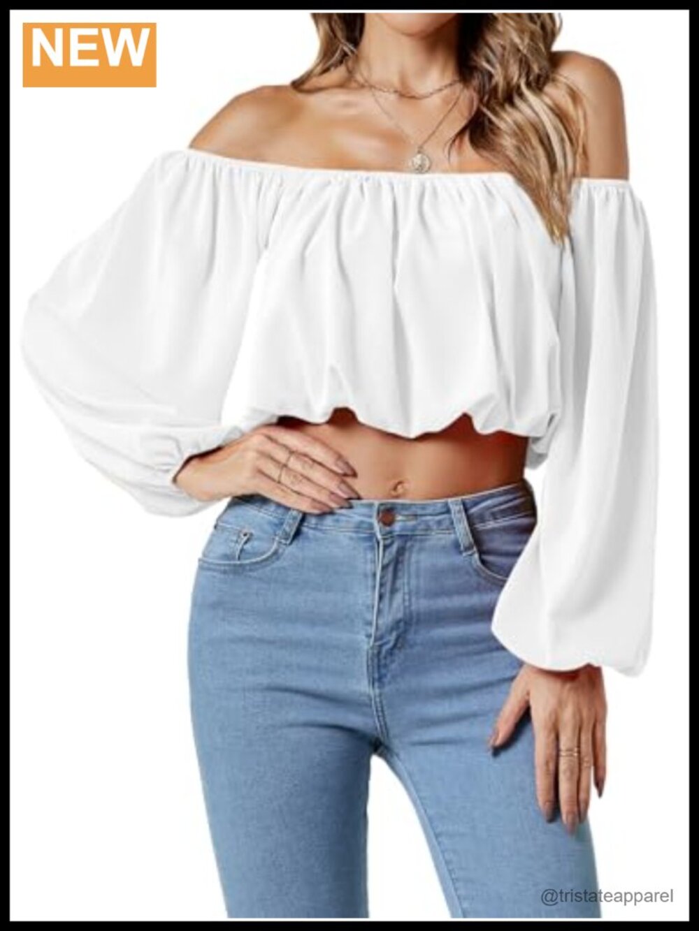 Off Shoulder Crop Top Puff Long Sleeve Ruched Blouse Women's Sexy Chic